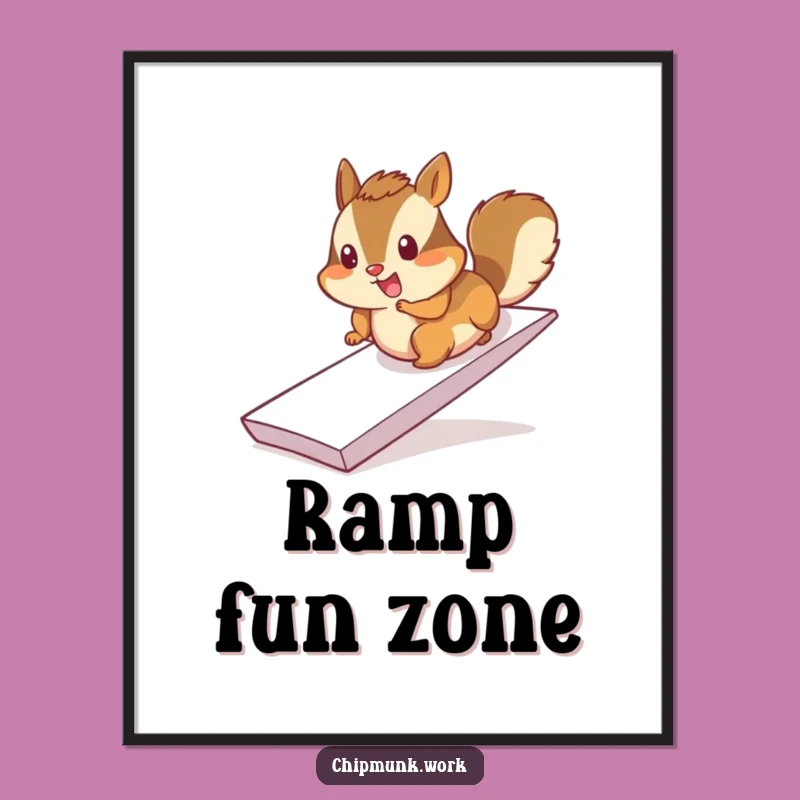Funny Chipmunk Paper Ramp Slide Digital Art - Cheerful Animal Print Gift