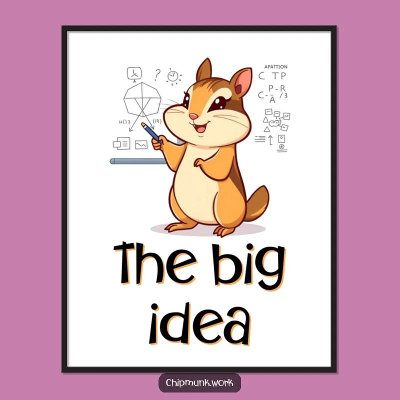 Funny Chipmunk Diagram Digital Print - Instant Smart Whiteboard Art