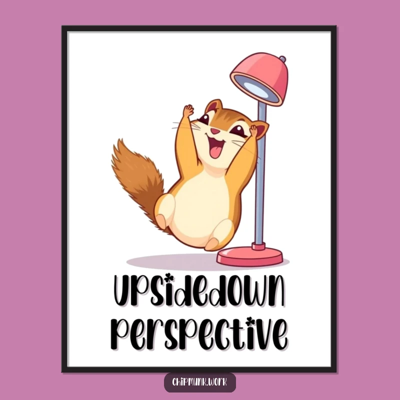 Funny Chipmunk Giggling Lamp Digital Print - Instant Hilarious Wall Decor