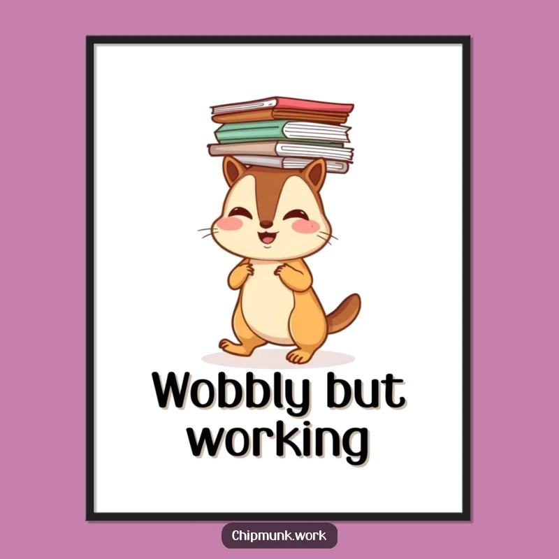 Funny Chipmunk Paper Digital Art: Instant Balanced Decor