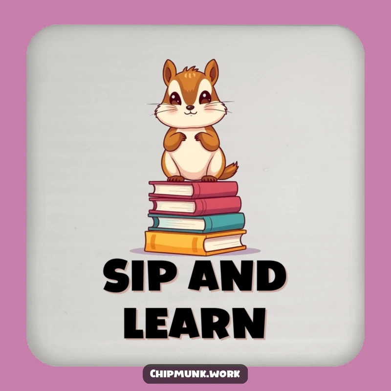 Funny Book Lover Chipmunk Coaster: Protect Your Surfaces with Charm!