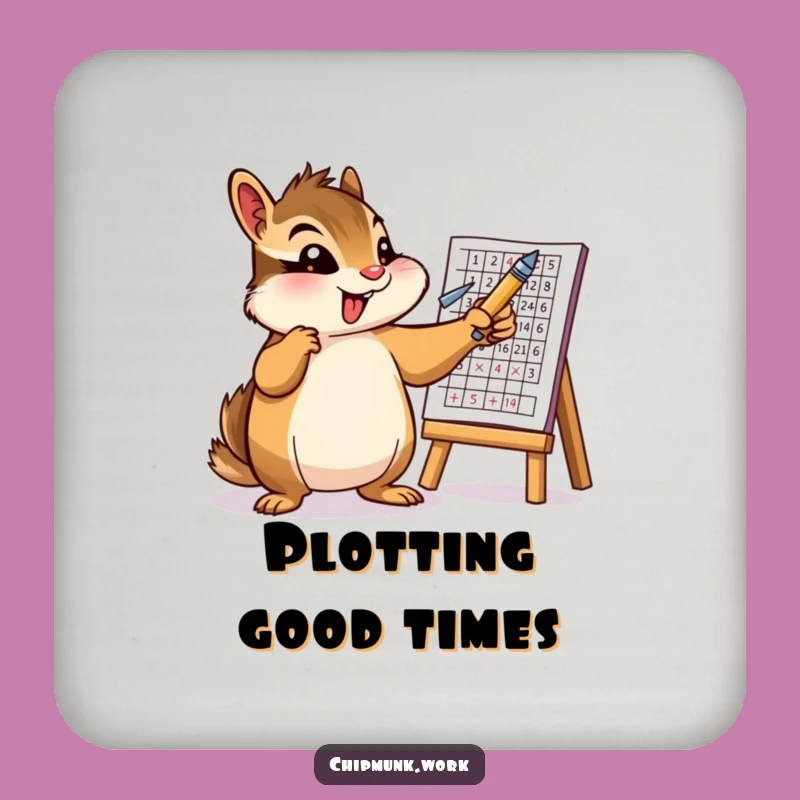 Funny Chipmunk Chart Coaster Set: Business Rodent Protection, Fun Funny Gift!