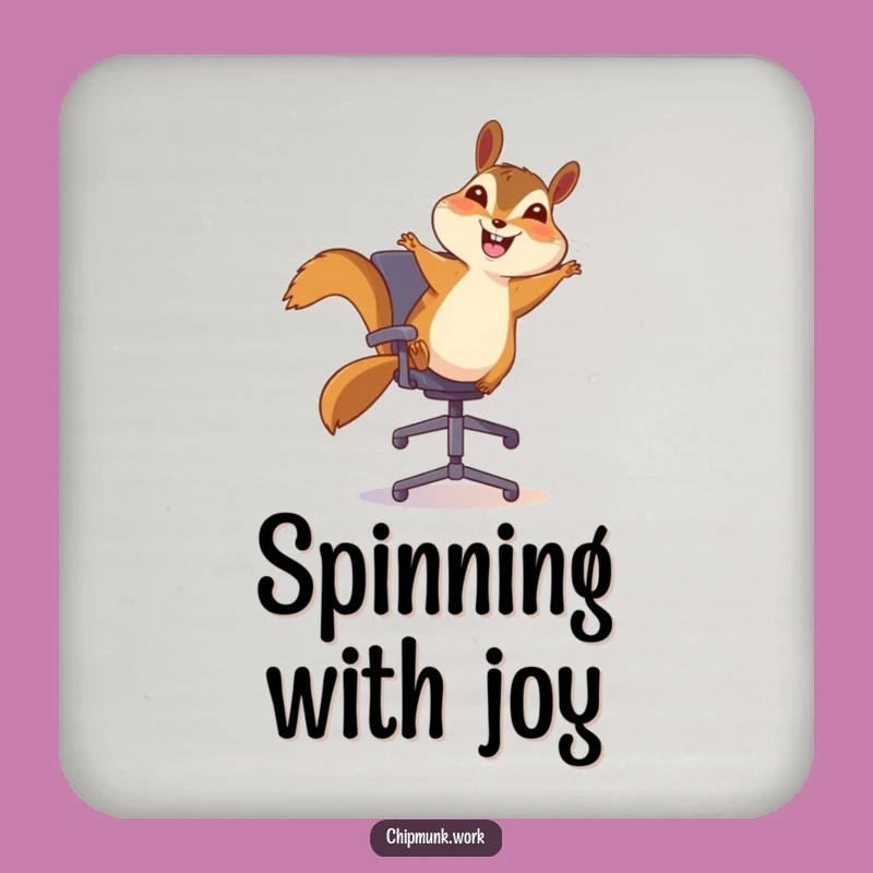 Funny Chipmunk Coaster: Bouncing Chair Fun, Quirky Funny Gift Decor