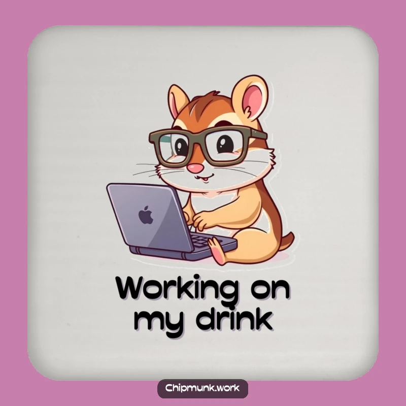 Funny Chipmunk Laptop Coaster: Protect Surfaces with Tech