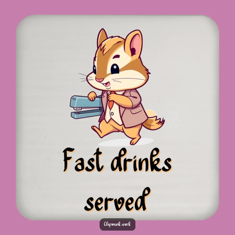 Funny Chipmunk Suit Coaster: Hilarious Tiny Agent Protection for Drinks