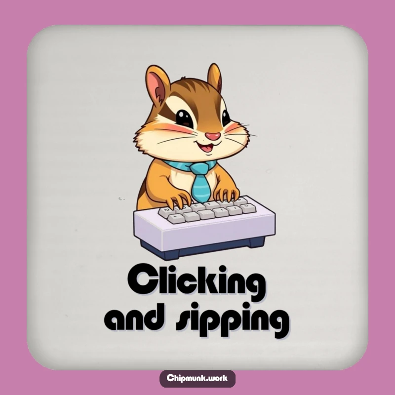 Funny Chipmunk Tie Coasters: Protect Surfaces with Professionalism