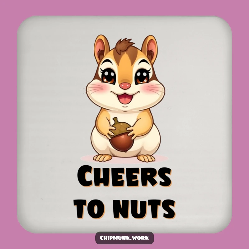 Funny Happy Chipmunk Drink Coaster: Joyful Rodent Base, A Quirky Funny Gift for Tables