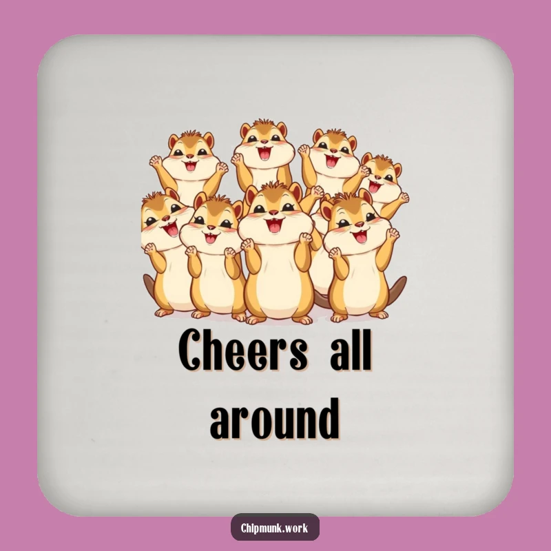 Funny Kawaii Chipmunk Cheer Coaster: Cute Table Protector!