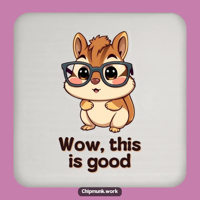 Funny Surprised Chipmunk Coaster - Glasses Shock Protector