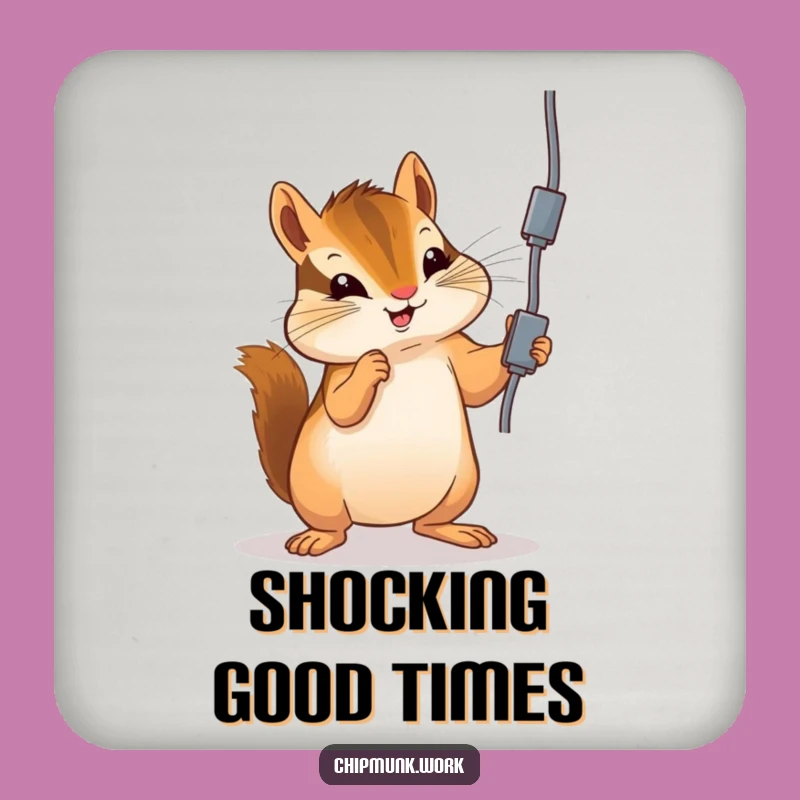 Funny Chipmunk Coaster: Playful Cord Batting, Protect Furniture with Humor Gift!