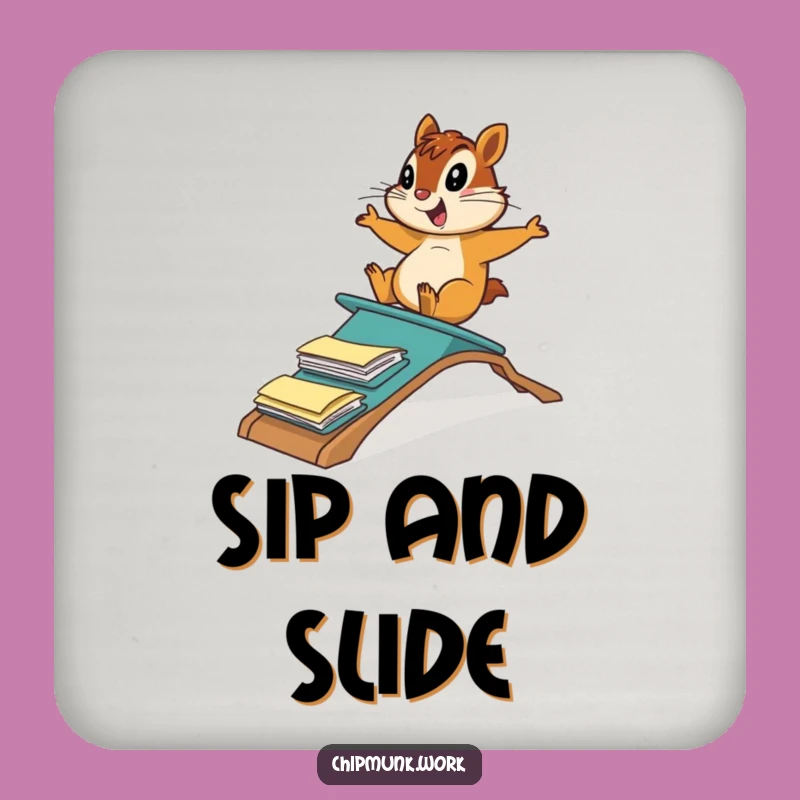Funny Chipmunk File Folder Ramp Coasters: Protect Surfaces with Humor