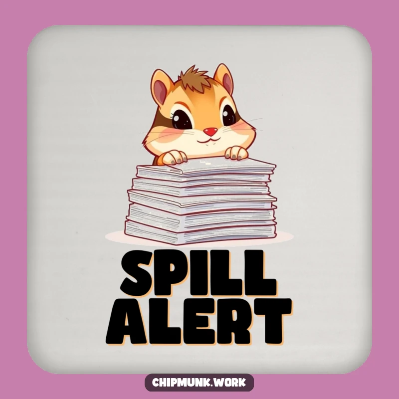 Funny Chipmunk Desk Coaster: Paperwork Protector Humor, Unique Funny Gift