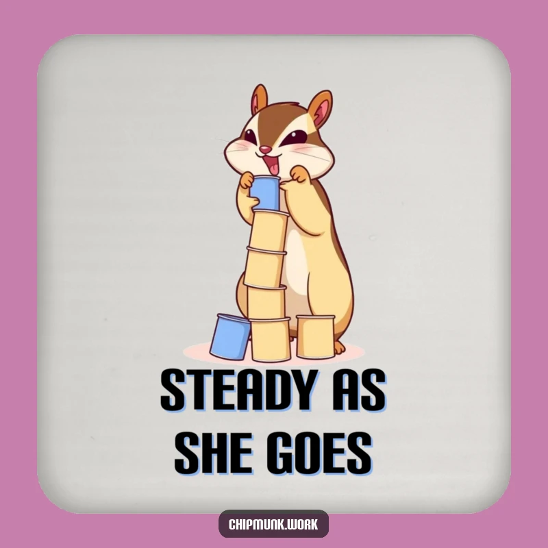 Funny Chipmunk Paper Cup Tower Coaster - Protect Surfaces with Humor