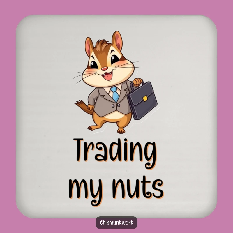 Funny Business Chipmunk Drink Coaster: Executive Rodent Base, A Quirky Funny Gift for Tables