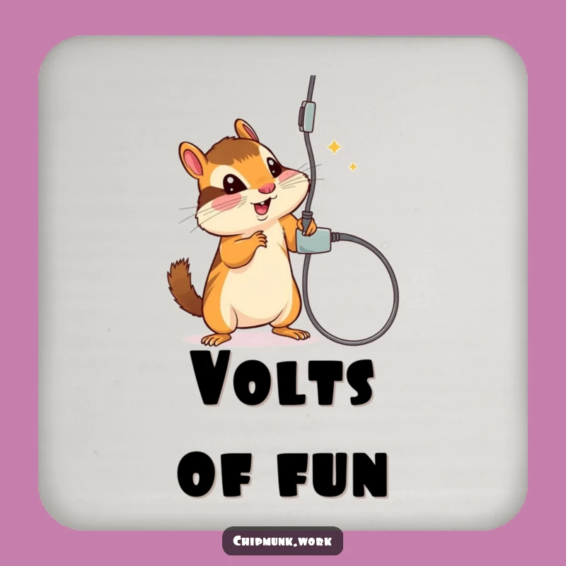 Funny Chipmunk Energy Coaster - Hilarious Cord Batting Table Protector