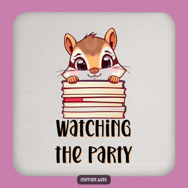 Funny Chipmunk Coaster - Curious File Peeker