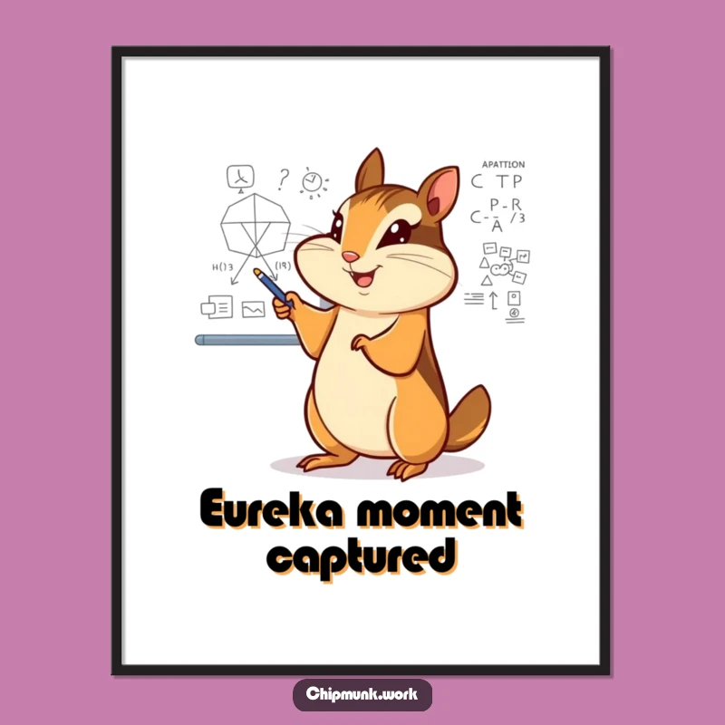 Funny Chipmunk Diagram Poster - Enthusiastic Whiteboard Art & Gift