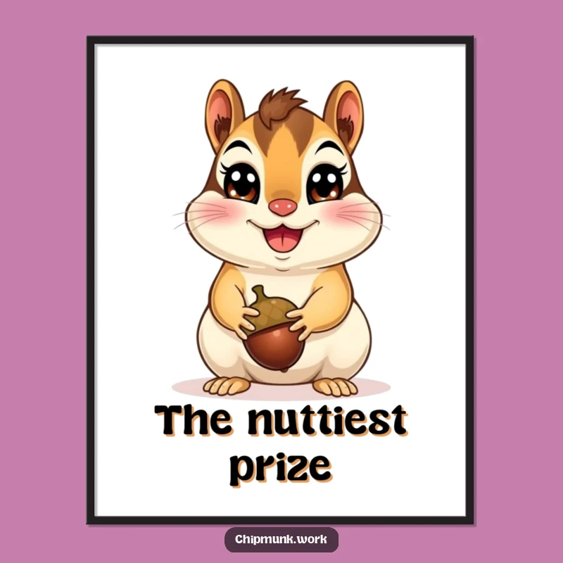 Funny Happy Chipmunk Poster: Cheerful Rodent Art, A Striking Funny Gift for Nature Lovers