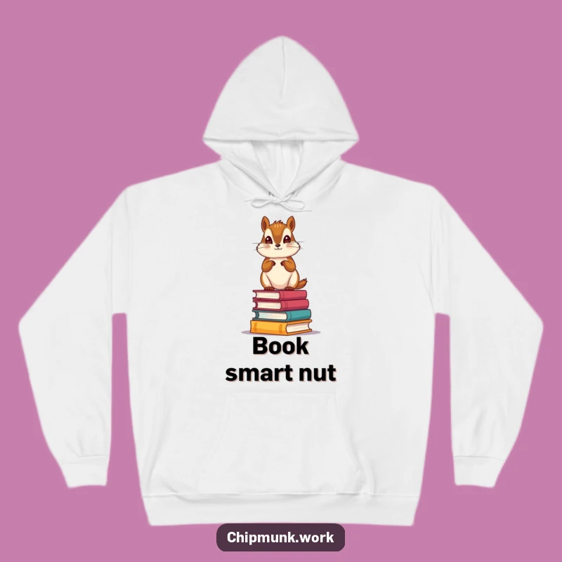 Funny Bookworm Chipmunk Hoodie: Cozy Reader Gift for Intellectuals!