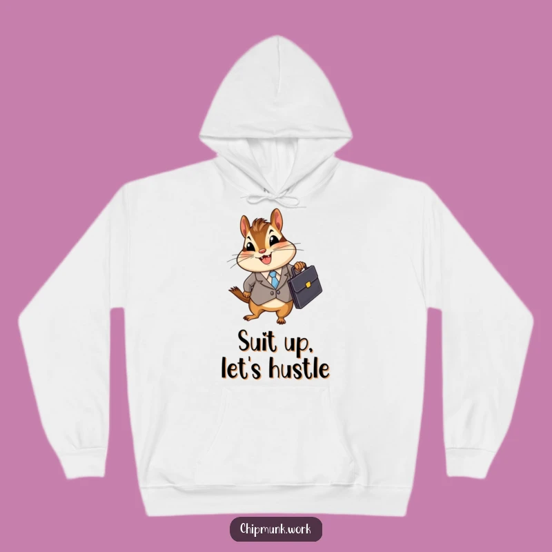 Funny Business Chipmunk Hoodie: Cozy Rodent Executive Wear, The Ultimate Funny Gift for Office Dwellers