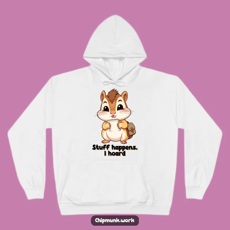 Funny Chipmunk's Paper Hoarder Hoodie: Cozy and Comical Gift Idea!