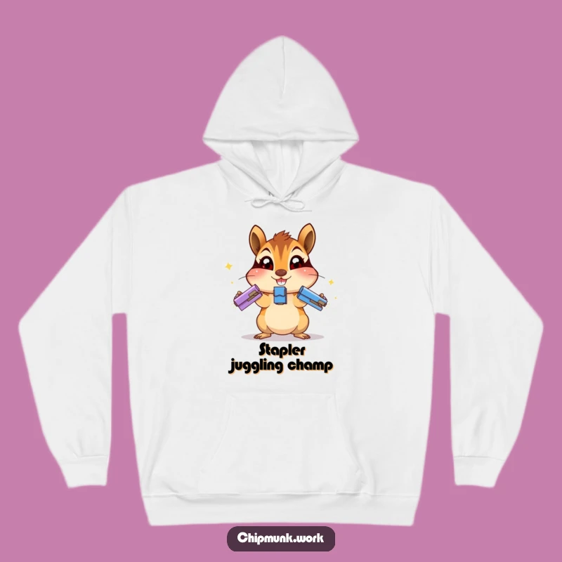 Funny Juggling Chipmunk Hoodie - Cozy Office Multitasker Gift