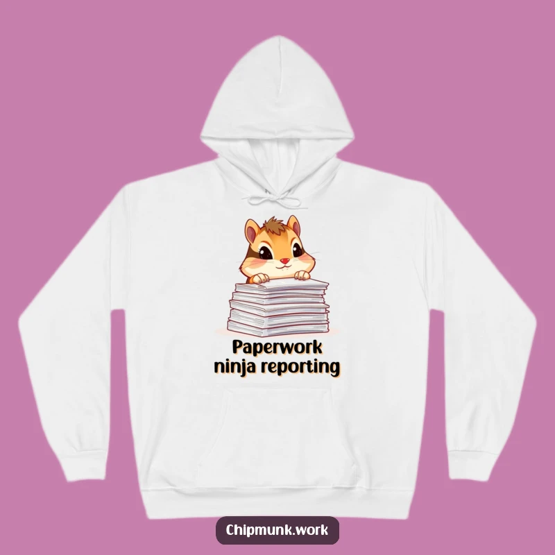 Cozy Funny Chipmunk Hoodie: Paperwork Peeker Comfort, Ultimate Funny Gift