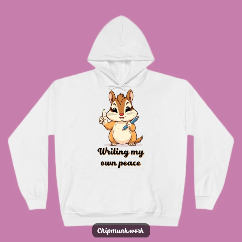 Funny Peace Sign Chipmunk Hoodie: Cozy Hilarious Wear for Creative Souls