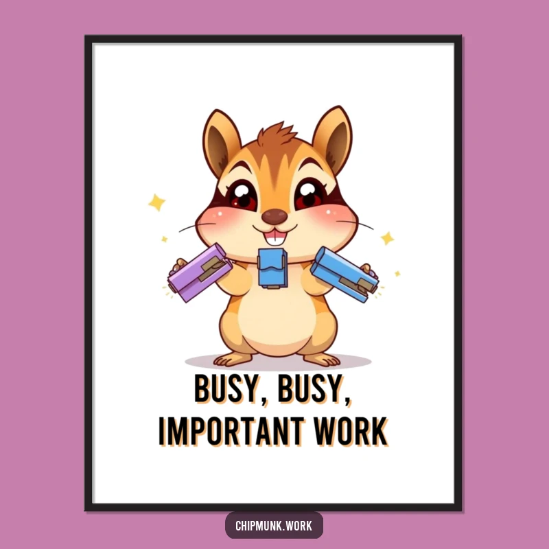 Funny Free Printable Wall Art: Juggling Chipmunk Downloadable Decor