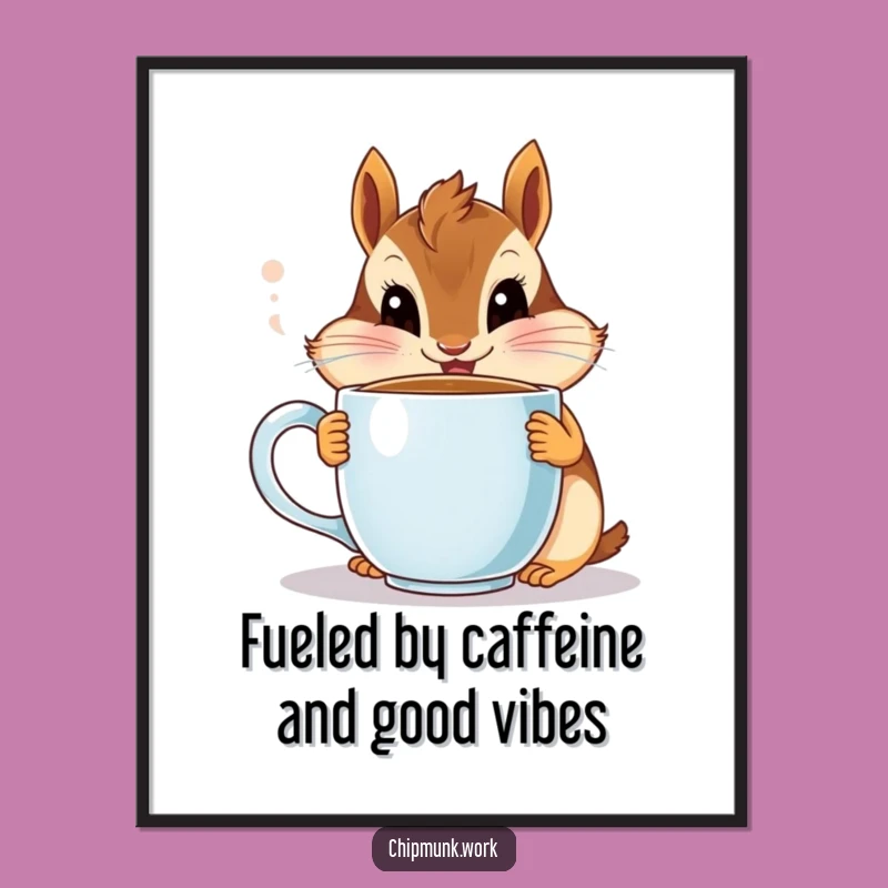 Free Printable Chipmunk Coffee Art: Funny Downloadable Wall Art for Coffee Lovers