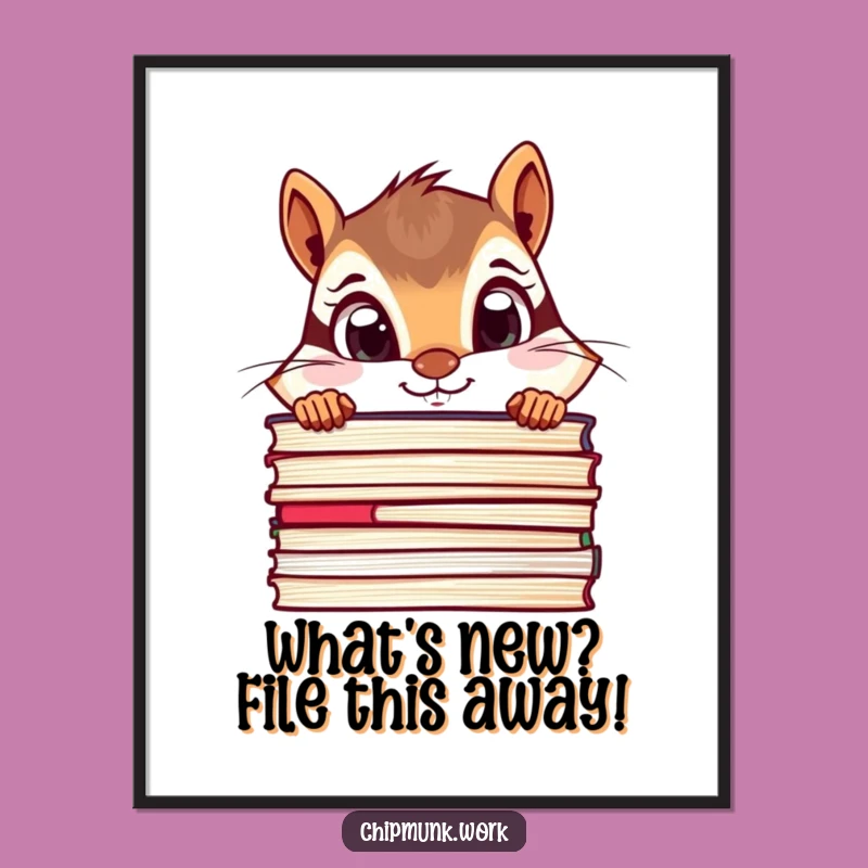 Funny Free Printable Wall Art: Curious Chipmunk Peeking, Quirky Downloadable Decor