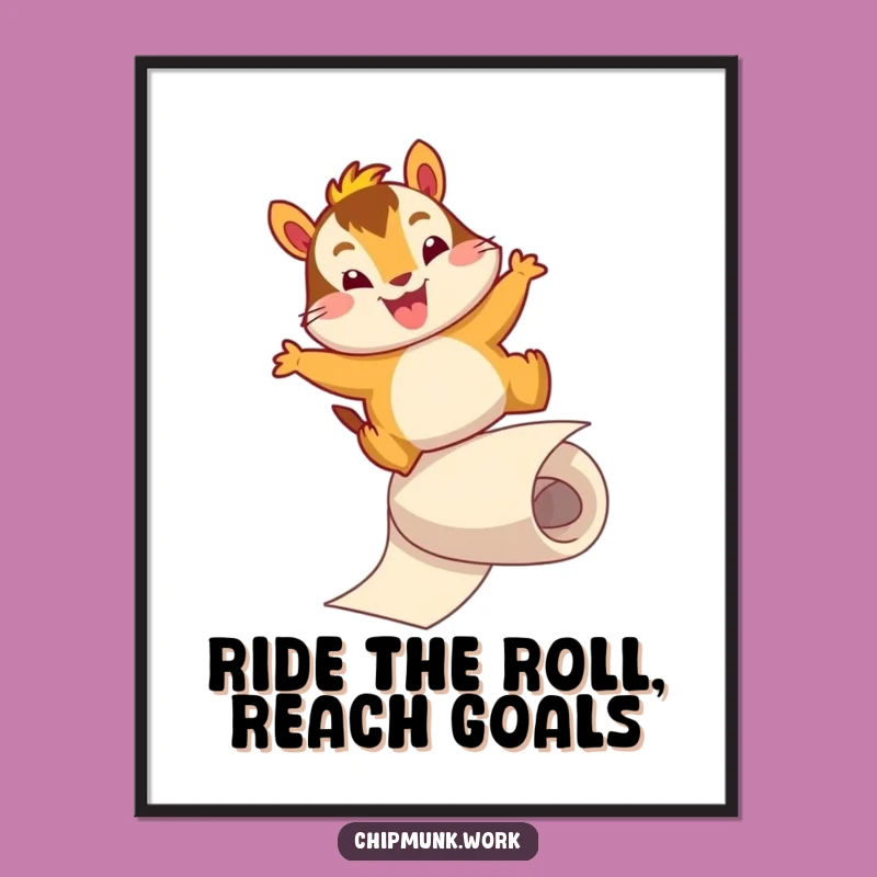 Free Printable Chipmunk Wall Art: Funny Roll Slide Downloadable Decor