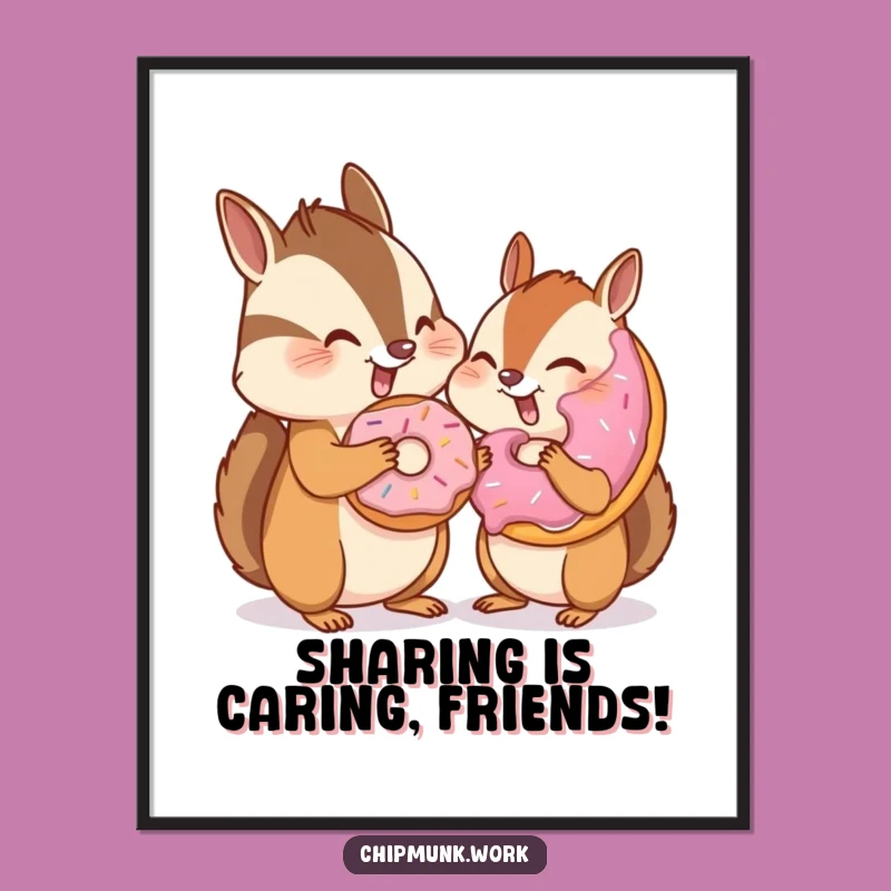 Free Printable Chipmunk Donut Wall Art - Whimsical Downloadable Decor with a Wink