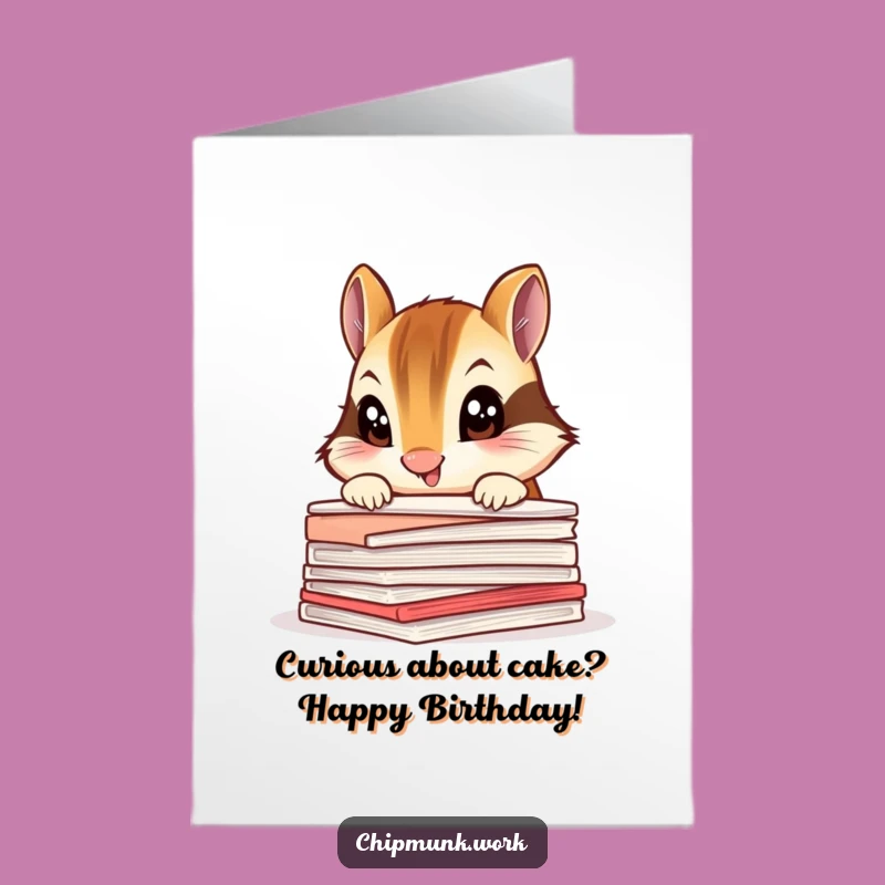 Free Printable Curious Chipmunk Birthday Card: Peek into Fun, Downloadable Greeting!