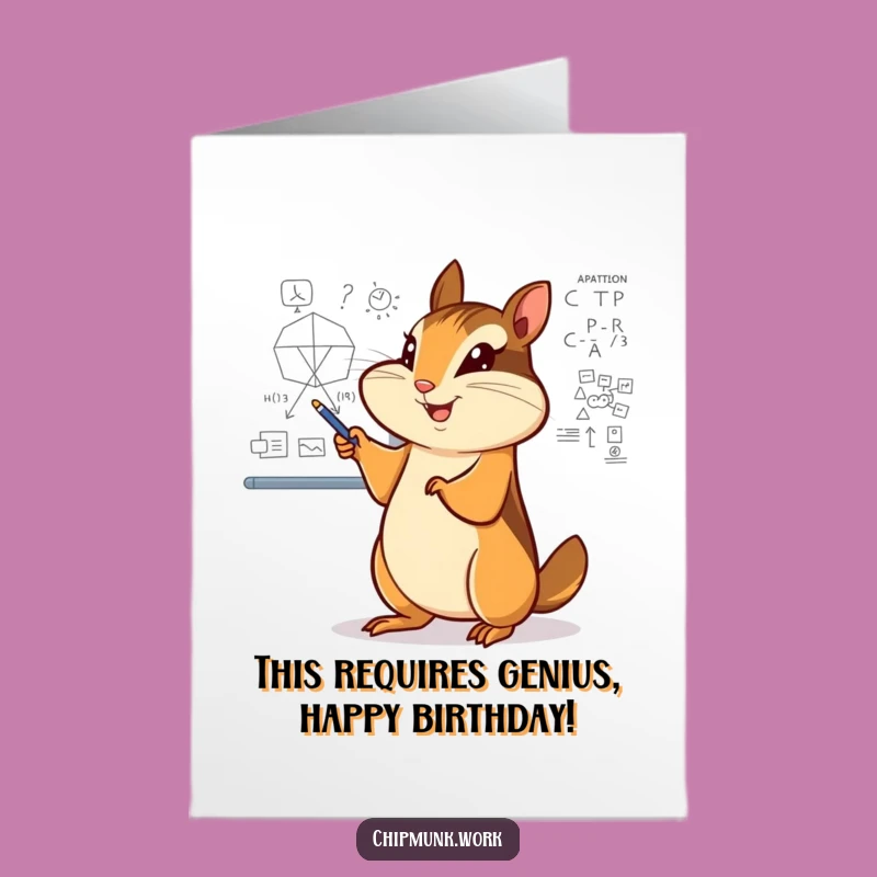 Free Printable Birthday Card: Enthusiastic Chipmunk Explains Fun to You!