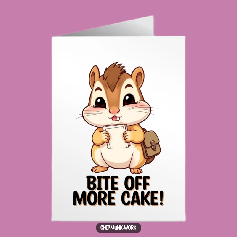 Free Printable Birthday Card: Mischievous Chipmunk Cheeks, Funny Downloadable Gift