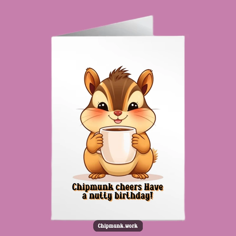 Free Printable Chipmunk Coffee Card: Funny Birthday Downloadable Gift for Coffee Lovers