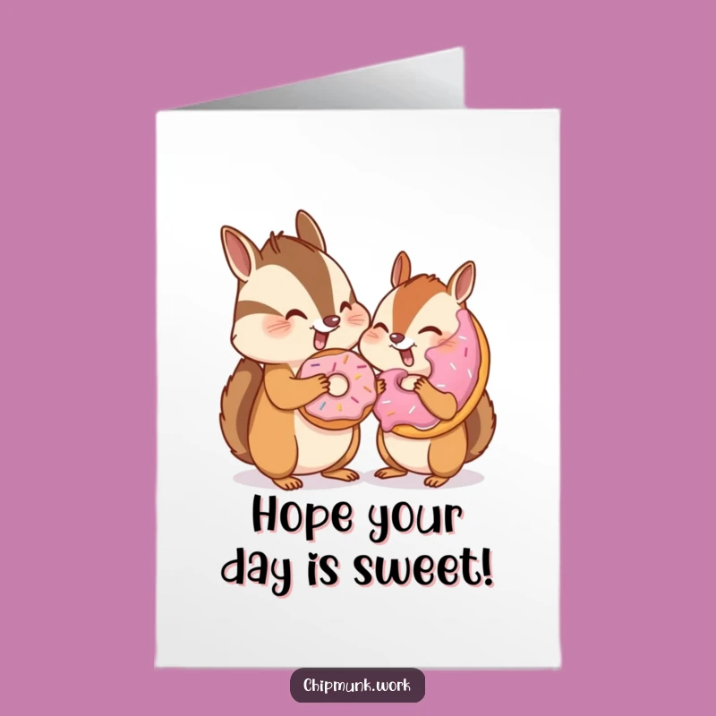 Free Printable Chipmunk Donut Birthday Card - Whimsical Downloadable for a Sweet Celebration