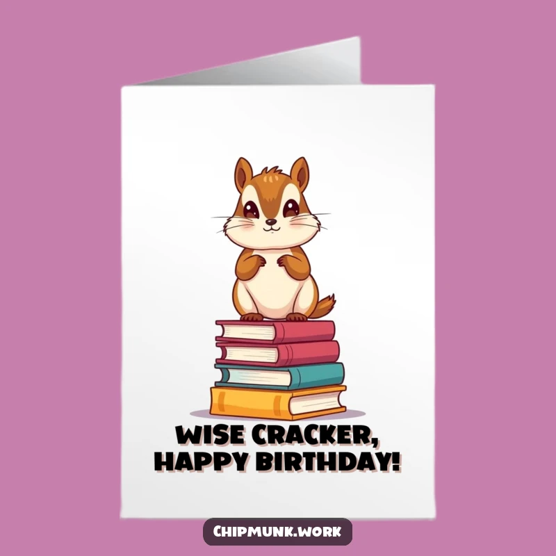 Free Printable Funny Chipmunk Bookworm Birthday Card: Downloadable Gift!