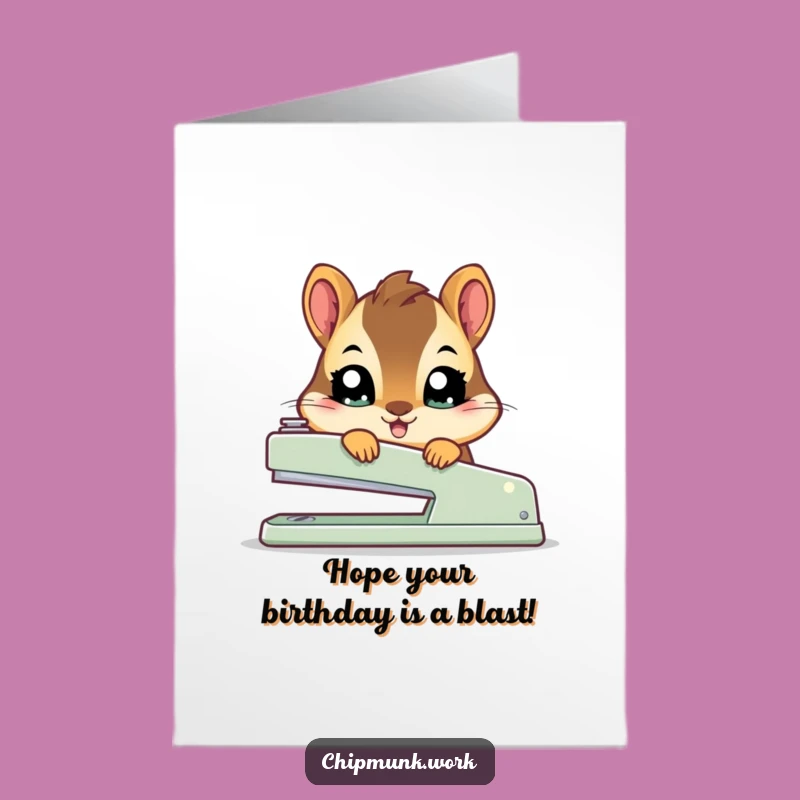 Free Printable Birthday Card: Kawaii Chipmunk Hiding, Cute & Funny LOL Gift
