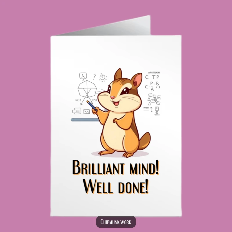 Free Printable Chipmunk Congrats Card: Pointing to Your Success!