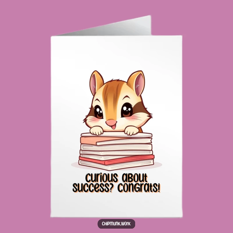 Free Printable Chipmunk Paper Peek Congrats Card: Celebrate with Funny Downloadable Art
