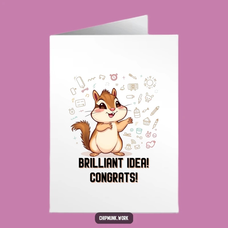 Free Printable Chipmunk Whiteboard Congrats Card: Celebrate Achievements with Funny Downloadable Art