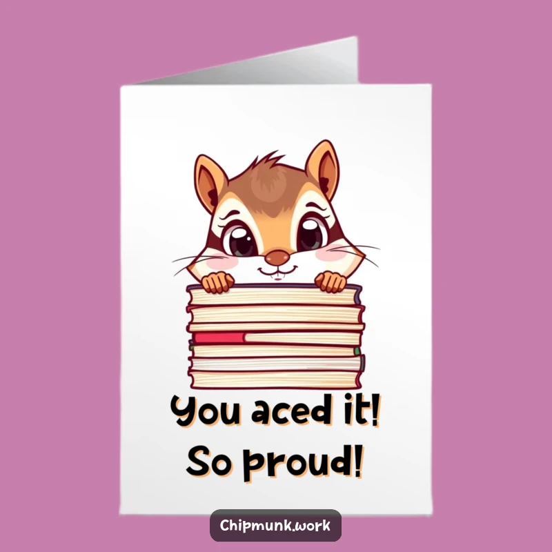 Free Printable Congrats Card: Chipmunk's Curious Success, Funny Downloadable Art