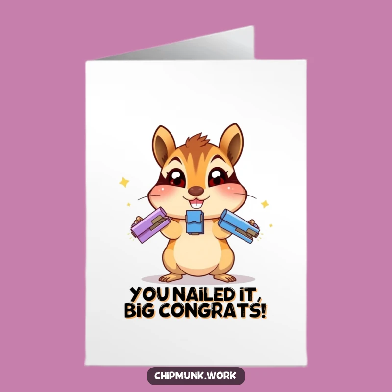 Free Printable Congrats Card: Juggling Chipmunk Funny Downloadable Gift