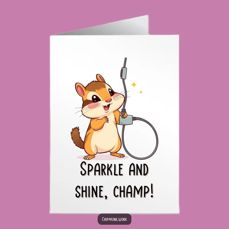 Congrats Free Printable Card: Chipmunk's Cord Adventure - Downloadable Triumph!