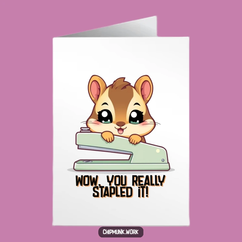Free Printable Congrats Card: Shy Chipmunk, Funny DIY Gift for Winners