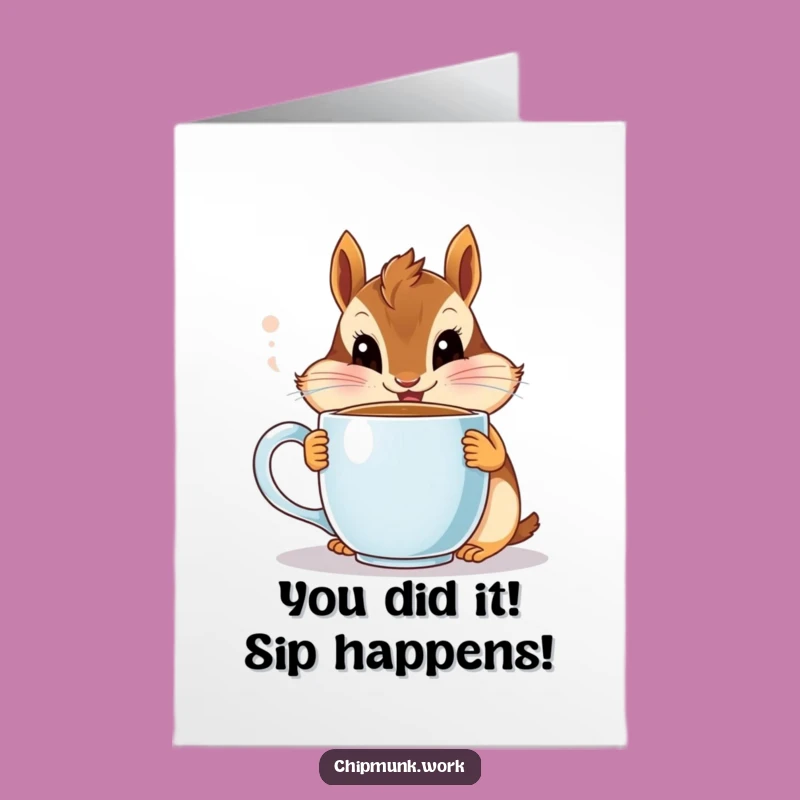 Free Printable Chipmunk Coffee Card: Celebrate Big with This Funny Downloadable Greeting
