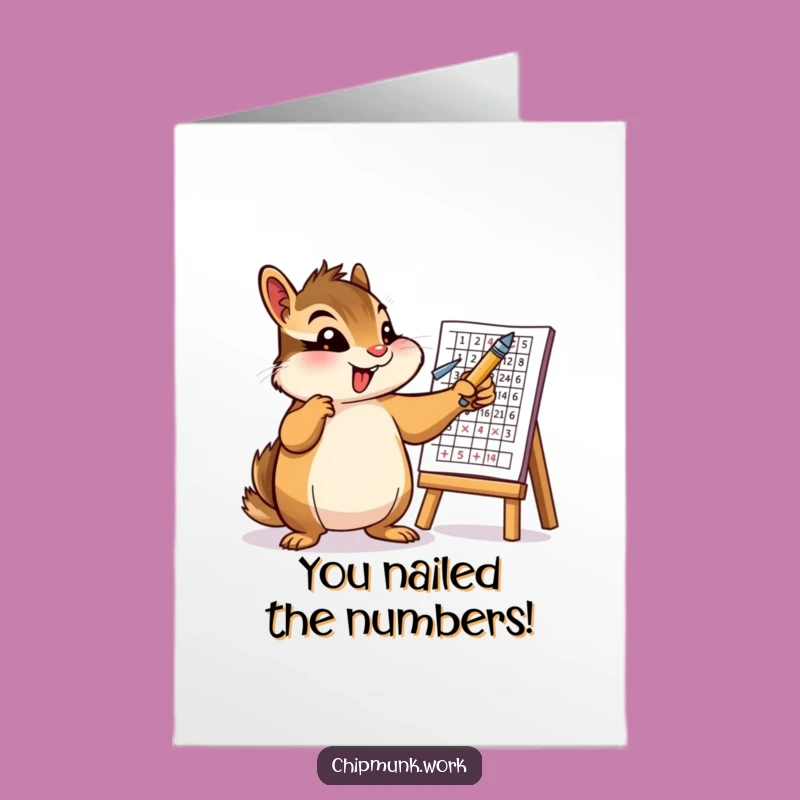 Free Printable Chipmunk Congrats Card: Funny Chart Expert Downloadable for Success