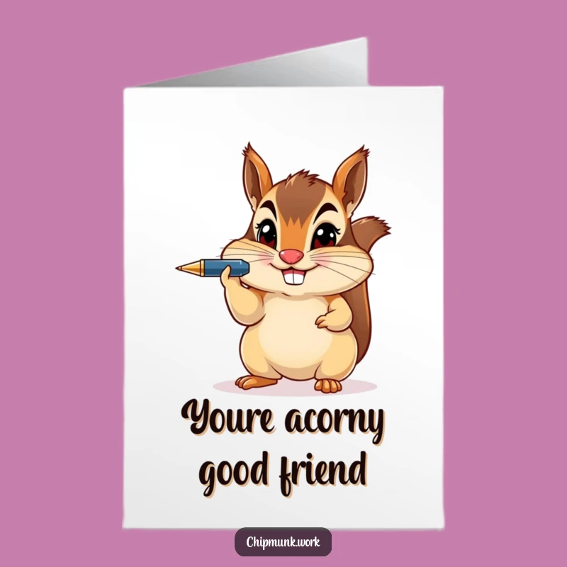 Free Printable Chipmunk Thank You Card: Grateful Grin Downloadable Greeting!